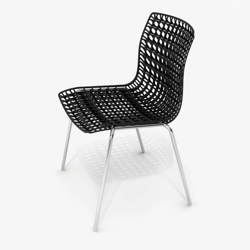 Stackable Moire chair black
